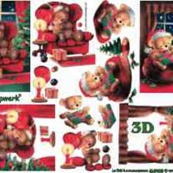 3D Schneidbogen Weihnachten Teddybären