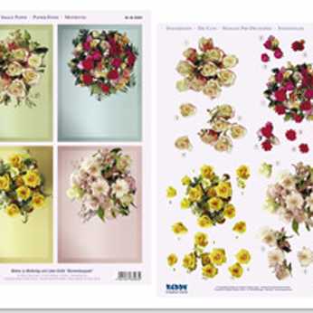 3D Stanzbogen Blumen, Blumensträuße Set