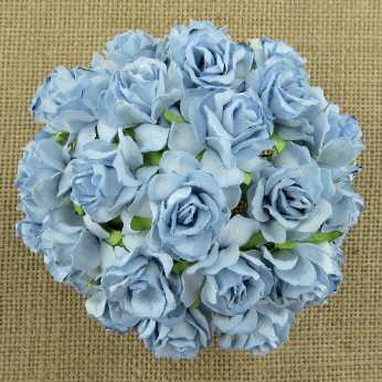 5 Stk. Rosen wild roses pale blue 30 mm