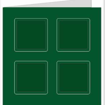 Passepartoutkarte quadratisch dunkelgrün Set