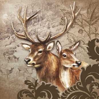 Servietten Hirsch Paar