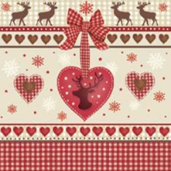Servietten Hirsch und Herzen