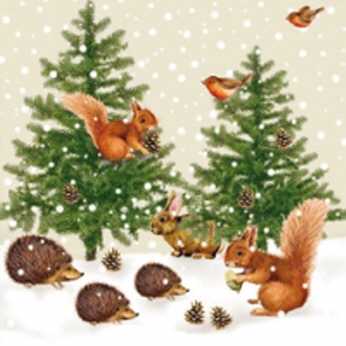 Servietten Hirsch und Herzen