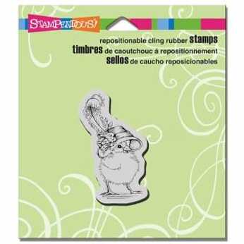 Stampendous Cling Feather Bonnet Baby