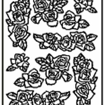 Sticker Blumen, Rosen, silber