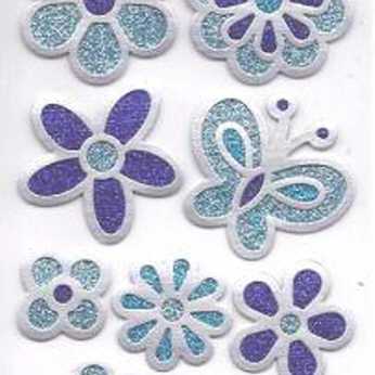 Design Sticker Blume blau