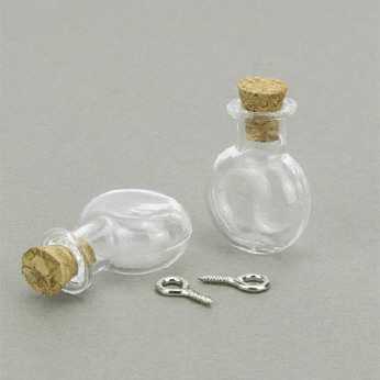 Mini Glasflaschen mit Kork 19 x 24 mm