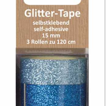 Glitter-Tape hellblau, dunkelblau, azur