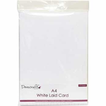 Dovecraft A4 White Laid Card 220 gsm