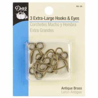 Extra Large Hooks & Eyes antique brass