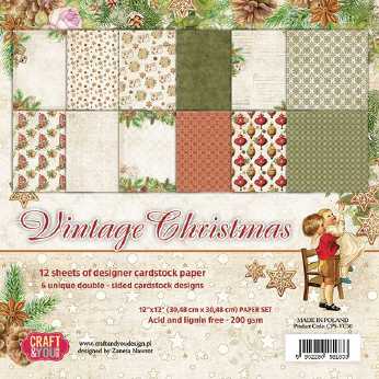Paper Pad Vintage Christmas 12 x 12"