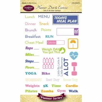 JustRite Clearstamps Planner Diet & Exercise
