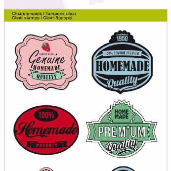 CraftEmotions Textstempel Fifties Kitchen Tags
