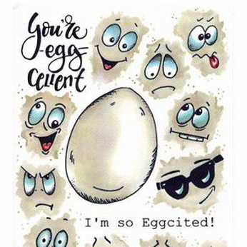 CraftEmotions Clearstamps Egg Faces