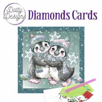 Diamond Cards Penguins in the Snow