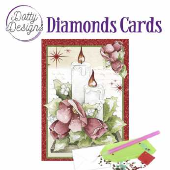 Diamond Cards Candles and Red Flowers