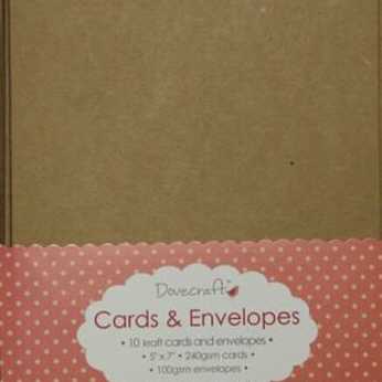 Dovecraft Kraft Cards & Envelopes 5x7"