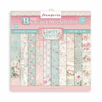 Stamperia Paper Pad Sweet Winter Background 12x12"