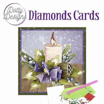 Diamond Cards Candle with Bow
