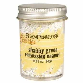 Shabby green embossing enamel