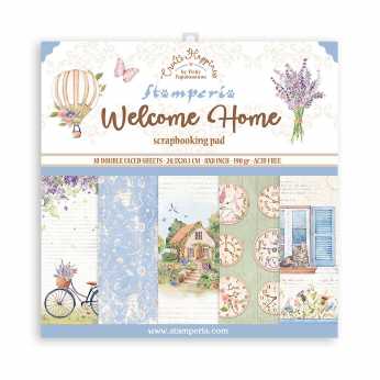 Stamperia Paper Pad Welcome Home 8x8"