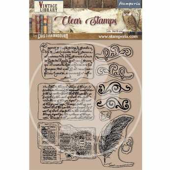 Stamperia Clear Stamps Vintage Library Calligraphy