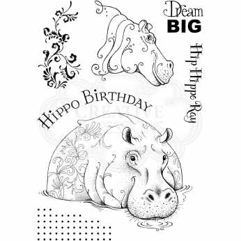 Pink Ink Designs Clearstamps Hippo Birthday