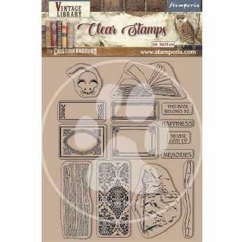 Stamperia Clear Stamps Vintage Library Labels