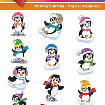 Easy 3D Toppers Comical Penguins
