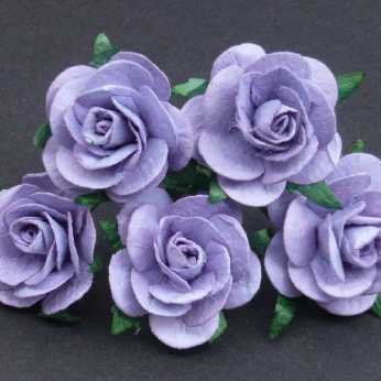 5 Stk. Rosen open roses lavender 25 mm