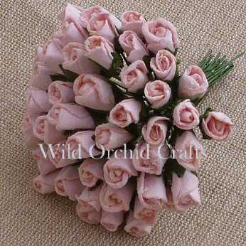 10 Stk. Rosenknospen rosebuds pale pink 8 mm