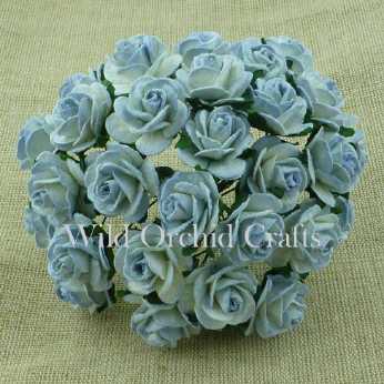 10 Stk. Rosen open roses antique blue 15 mm