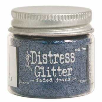 Distress Glitter Faded Jeans