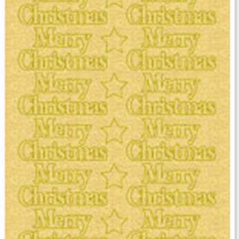 Sticker, Merry Christmas, gold-perlmutt-gold