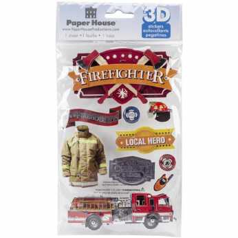 Paper House 3D Sticker Firefighter