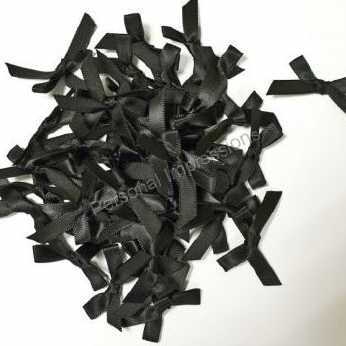10 Stück Schleifchen Satin Bows black