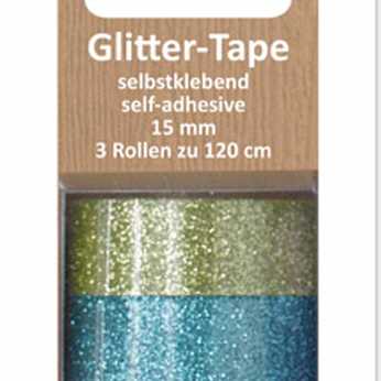 Glitter-Tape dunkelgrün, hellgrün, türkis