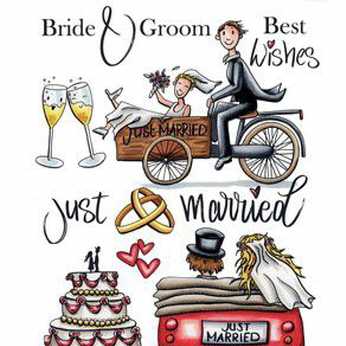 CraftEmotions Clearstamps Just Married