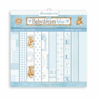 Stamperia Paper Pad Babydream blue 12x12"
