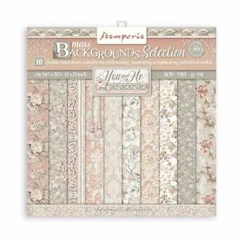 Stamperia Paper Pad You and Me Background 12x12"
