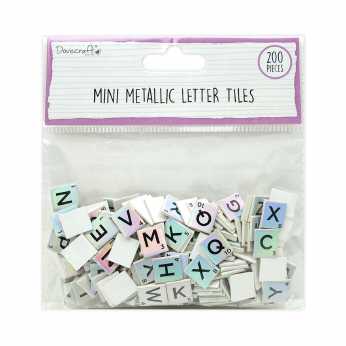 Chipboard Mini Letter Tiles Iridescent