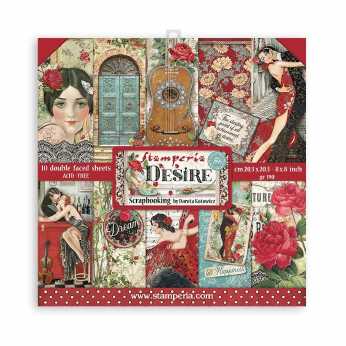 Stamperia Paper Pad You and Me Background 8x8"