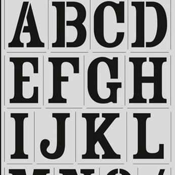 CraftEmotions Stencil Alphabet vintage