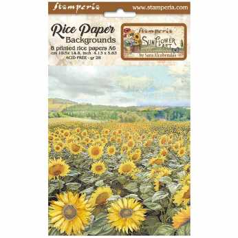 Stamperia Rice Paper Backgrounds Sunflower Art