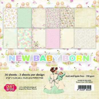 Craft & You Design New Baby Born Paper Pad 6 x 6"