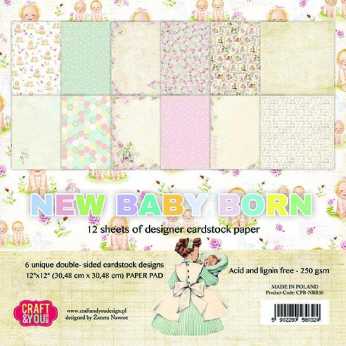 Craft & You Design New Baby Born Paper Pad 12x12"