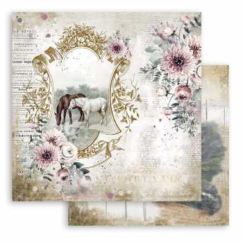 Stamperia Designpapier Romantic Horses Lake