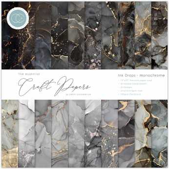 Craft Consortium Paper Pad Ink Drops Monochrome