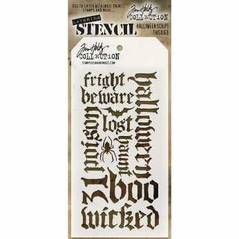 Tim Holtz Layering Stencil Halloweeen Script